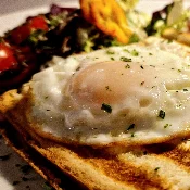 Ham cheese toast with fried egg
