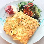 Omelette cheese toast