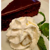 Sachertorte with cream