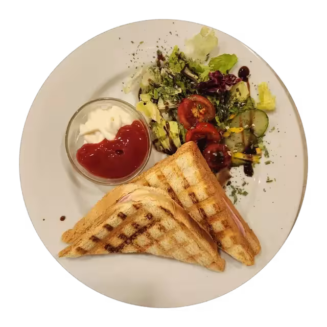 Toast with ham and cheese