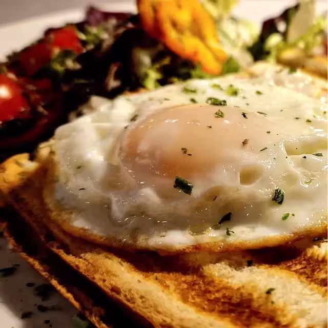 Ham cheese toast with fried egg